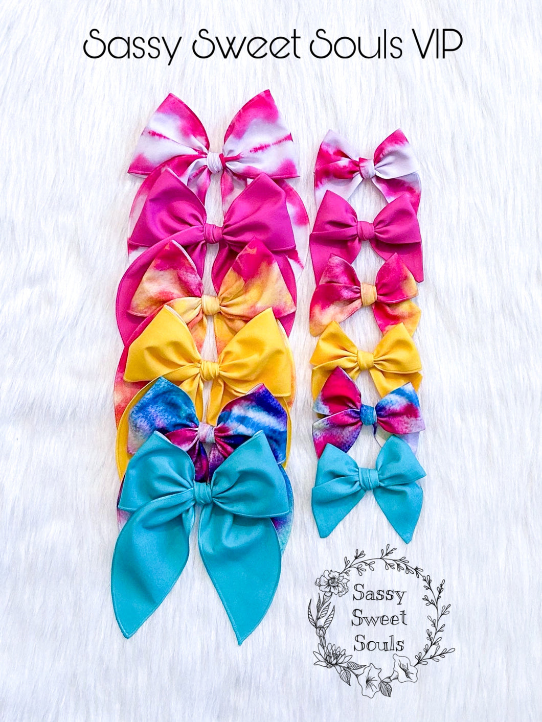 Neon Tie Dye Bows