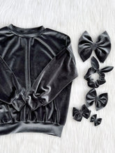 Load image into Gallery viewer, Charcoal Velvet - Bows
